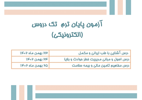 طب ایرانی- حوادث و بلایا- بیمه سلامت سال 1402